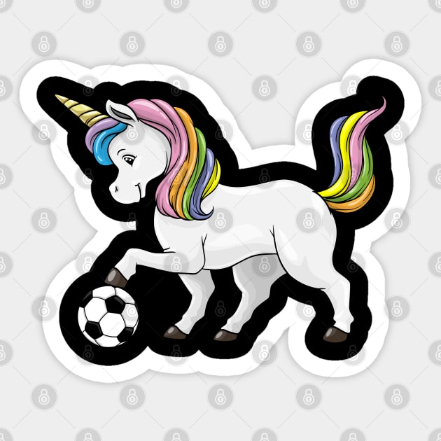 Cute unicorn is playing soccer Sticker by Markus Schnabel